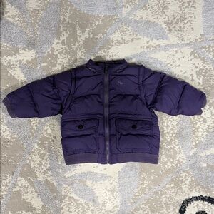 Burberry Infant Baby Girls Purple Puffer Coat Jacket Size 12 Months